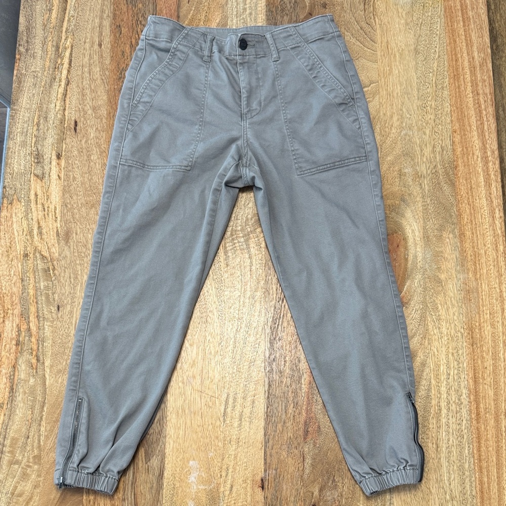 CAbi Taupe Cropped Jogger Pants